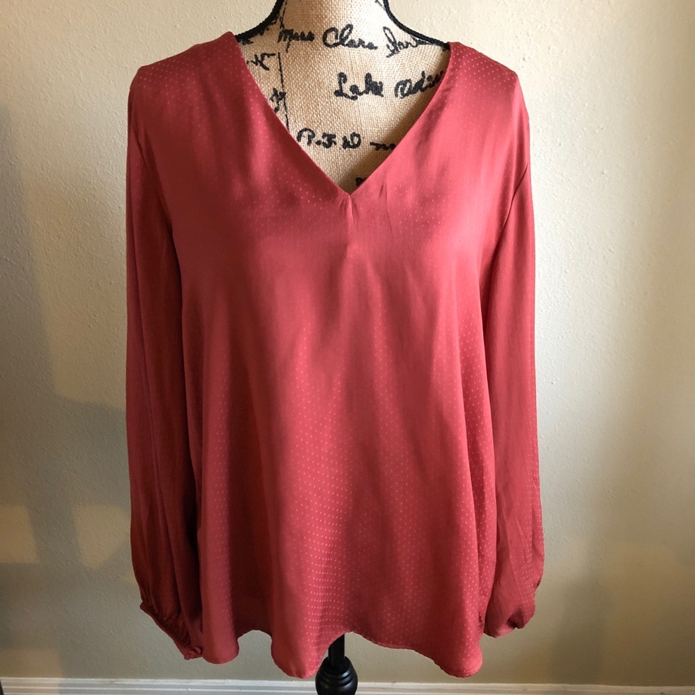 ♥️ A New Day Long Sleeve V Neck Peasant Blouse